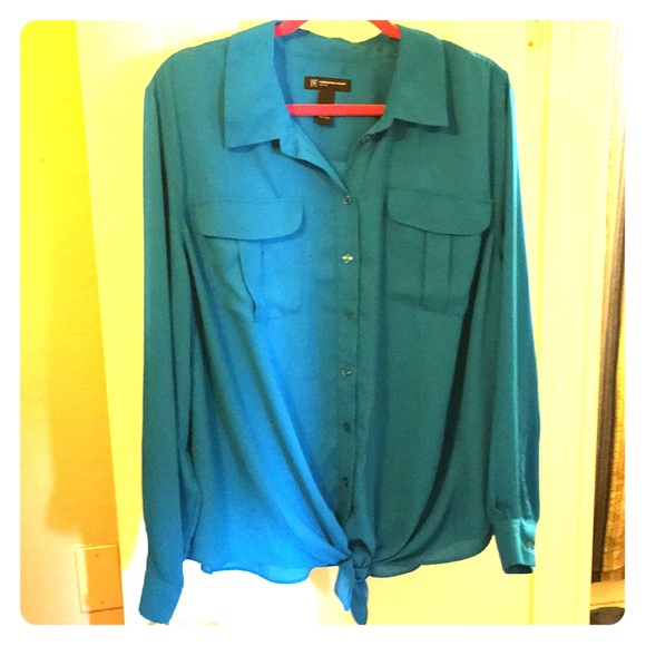 INC International Concepts Tops - Beautiful button down with tie detail